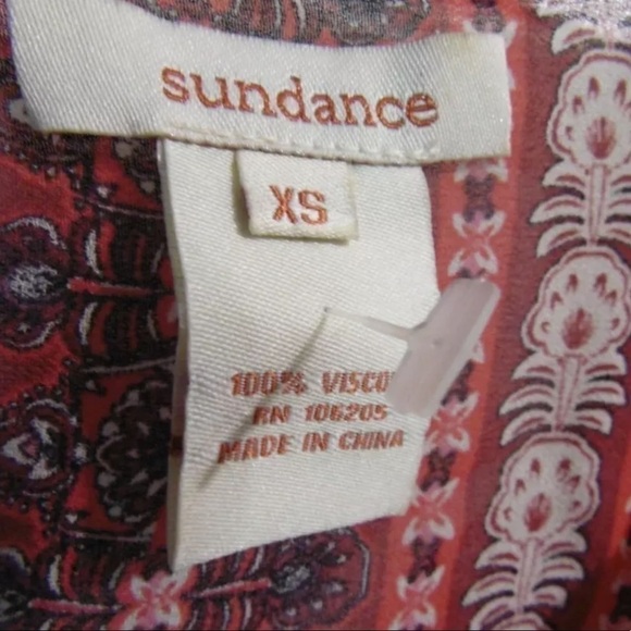 SUNDANCE | SIZE XS | SEMI SHEER EMBROIDERED TAPESTRY RED BLOUSE | BELL SLEEVES - Picture 10 of 10